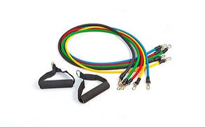 Еспандер Power Bands багатофункціональний 5 джгутів FI-5955 (5 жг. з різного. жестк. силікон, l-120 см)