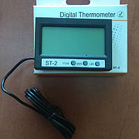 Термометр цифровий ST-2 з двома датчиками температури, годинником (-50 °C.... +70°C)