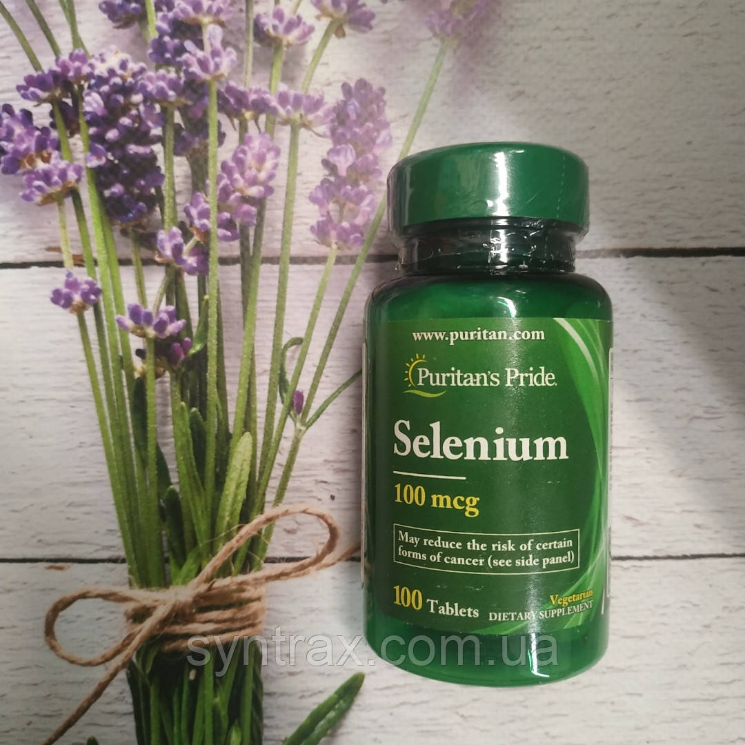 Puritan's pride Selenium 100 mcg 100 Tablets, селен 100 таб 100 мкг