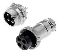 Роз'єм GX16-4pin тато + мама, гніздо + штекер