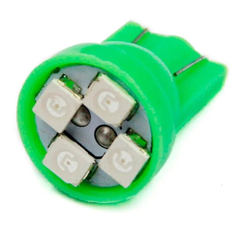 T10 4-SMD LED W5W лампочка автомобільна зелений