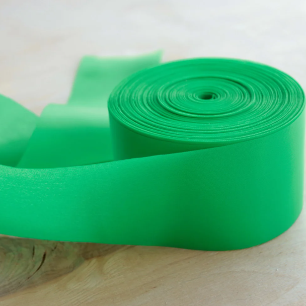 🔥 Шовк! Рулон Стрічки ширина 5 см, Зелена, 100 метрів