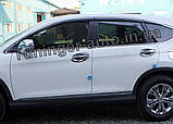 Дефлектори вікон із хром молдингом, вітровики Honda CR-V 2007-2012 (Autoclover D955), фото 3