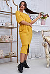 Сукня жовта пряма футляр вільний, фото 3
