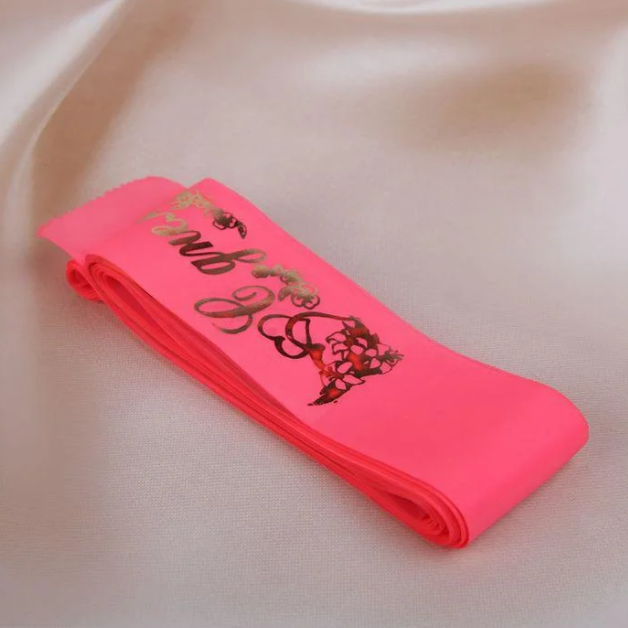 🔥 Розпродаж! Стрічка З днем весілля 120х5 см, Рожева