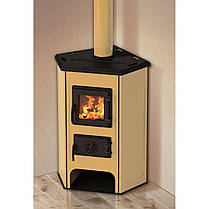 Чавунна піч MBS CORNER бежева на дровах, фото 2