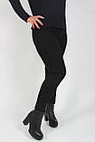 Лосини жіночі чорні великого розміру з турецького трикотажу із завищеною талією, фото 3