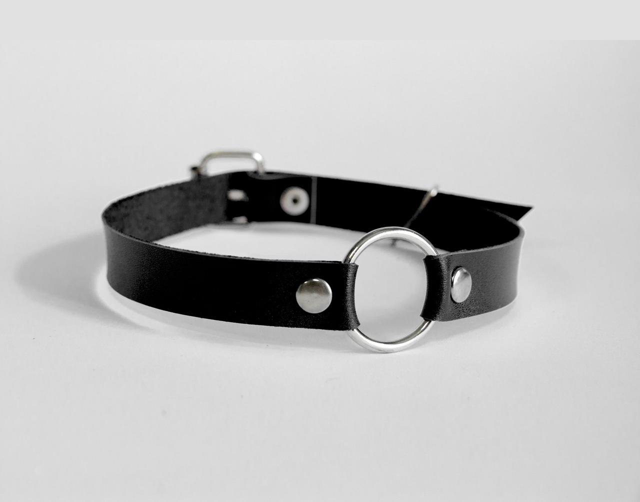 Чокер з кільцем Нашийник БДСМ для рольових ігор Feral Fillings - O-Ring Collar чорний