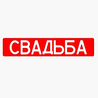 🔥 VIP! Номер на авто "Свадьба" Пластик 52х11 см, Кріплення в номерну рамку, С-1