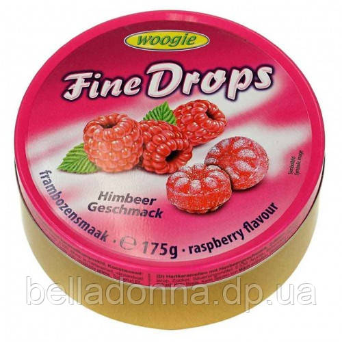 Льодяники зі смаком малини 175 г Woogie Fine Drops у бляшанці
