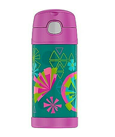 Thermos Funtainer 12 Ounce Термос термобутылка с трубочкой 355 мл с цветами геометрия