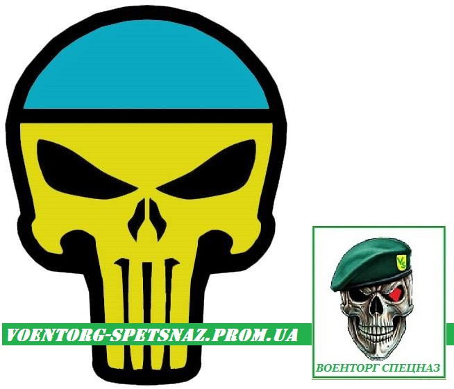 Шеврон військовий  Каратель  Punisher Украина в бандане (morale patch)