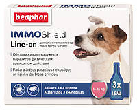 Капли для собак от 1 до 15 кг от блох, клещей, комаров Immo Shield Беафар / Beaphar