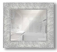 Зеркало настенное в раме Factura Textured silver 51х51 см серебро