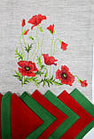 Вишитий столовий комплект "Маки" (Скатертина 2,0м.* 1,40м. + 6 серветок), фото 2
