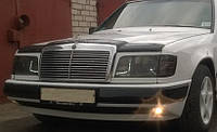 Дефлектор капоту (мухобійка) Mercedes-Benz W124 E 1985-1992 значок на решітці, Vip Tuning, MRD09