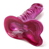 Фалоімітатор Doc Johnson Radiant Gems 7 Inch Ballsy Cock Fuchsia, фото 2