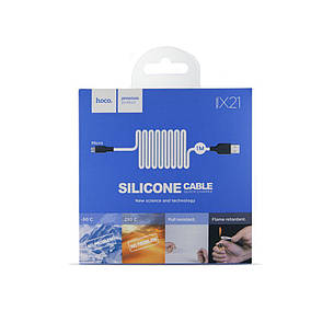USB кабель Hoco X21 Silicone micro USB Black-White, фото 2