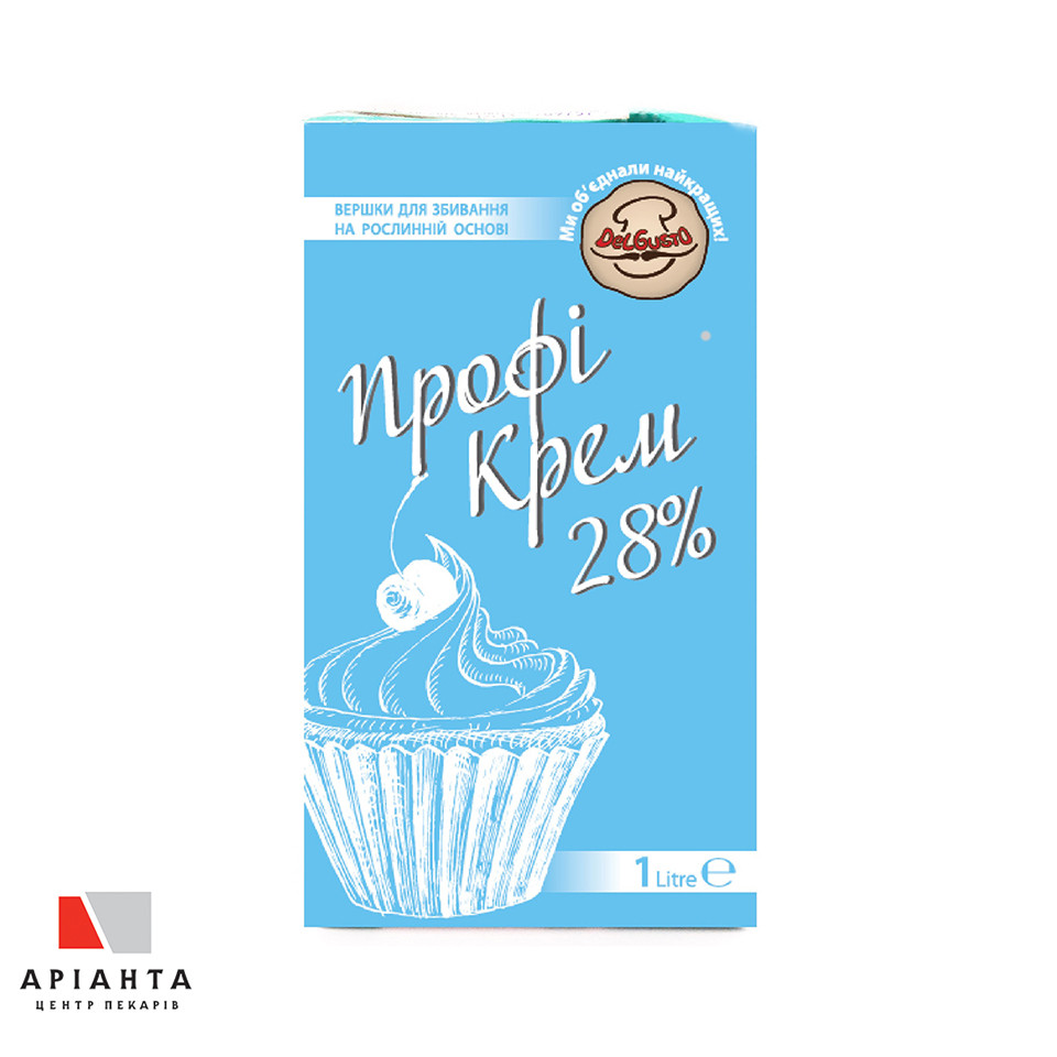 Купить Сливки кондитерские растительные Профи Крем 28% TM Del Gusto 1 л ...