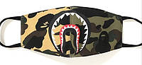 Многоразовая маска Shark камуфляжная с челюстью