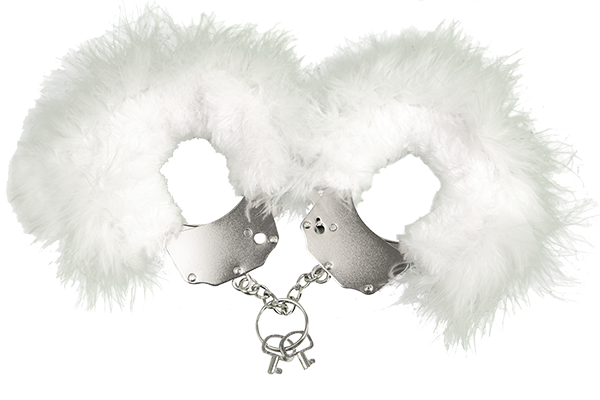 Наручники металеві з білим хутром Adrien Lastic Handcuffs White