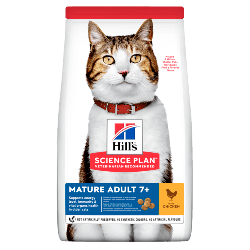 Корм Hill's SP Mature Adult 7+ Сhicken (Хіллс для котів похилого віку з куркою), 3кг.