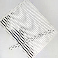 Гнучка стрічка для дизайну нігтів, лінії срібло