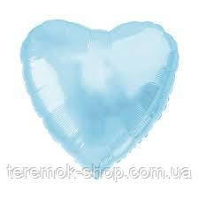 Фольговане блакитне серце 45 см 18", фото 1