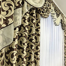 Штори в зал спальню готові №243 3,5 м шоколад, фото 2