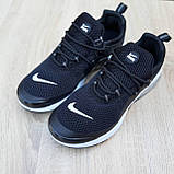 Чоловічі кросівки в стилі Nike Air Presto чорні на білому, фото 6