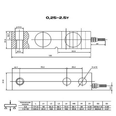 Тензодатчик ваги Keli SQB-SS 2,5t (OAP), фото 2