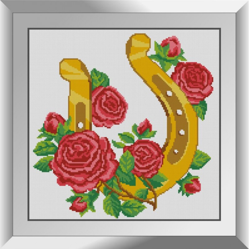 Набір алмазної мозаїки Підкова з трояндами Dream Art 31528 (38 x 38 см)