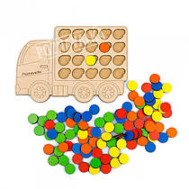 Дерев'яна гра сортер / рамка-вкладиш Вантажівка Познавалка 30100 Poznavalka