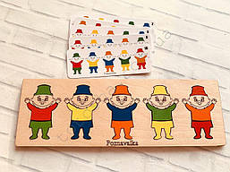 Дерев'яна гра сортер / рамка-вкладиш Гноми Познавалка 44091700 Poznavalka