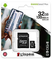 Карта пам'яті Kingston MicroSDHC Canvas Select Plus 32 GB Class 10 (SDCS2/32GB) Оригінал