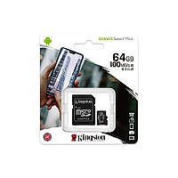 Карта памяти Kingston MicroSDХС Canvas Select Plus 64 GB Class 10 (SDCS2/64GB) Оригінал