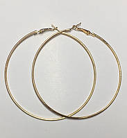 Сережки кільця золотисті 7,6 см великі, тонкі, легкі,