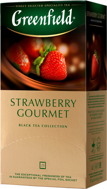 Чай чорний з полуницею та шоколадом Greenfield Strawberry Gourmet 25 пак.