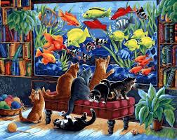 Картина за номерами Білосніжка "Коти та рибки " 231-AB 40Х50