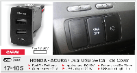 USB разъем в штатную заглушку HONDA-ACURA (select models) 2 порта + зарядное устройство, CARAV 17-105