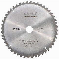 Пиляльний диск Metabo Precision cut Classic HW/CT 254х2.4/1.8x30, Z48 WZ 5° отр.
