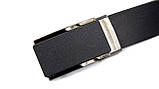 Ремень кожаный на зажиме черный, фото 3
