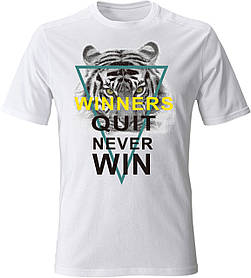 Футболка чоловіча бавовняна з принтом (albino tiger), нанесення друку на футболках