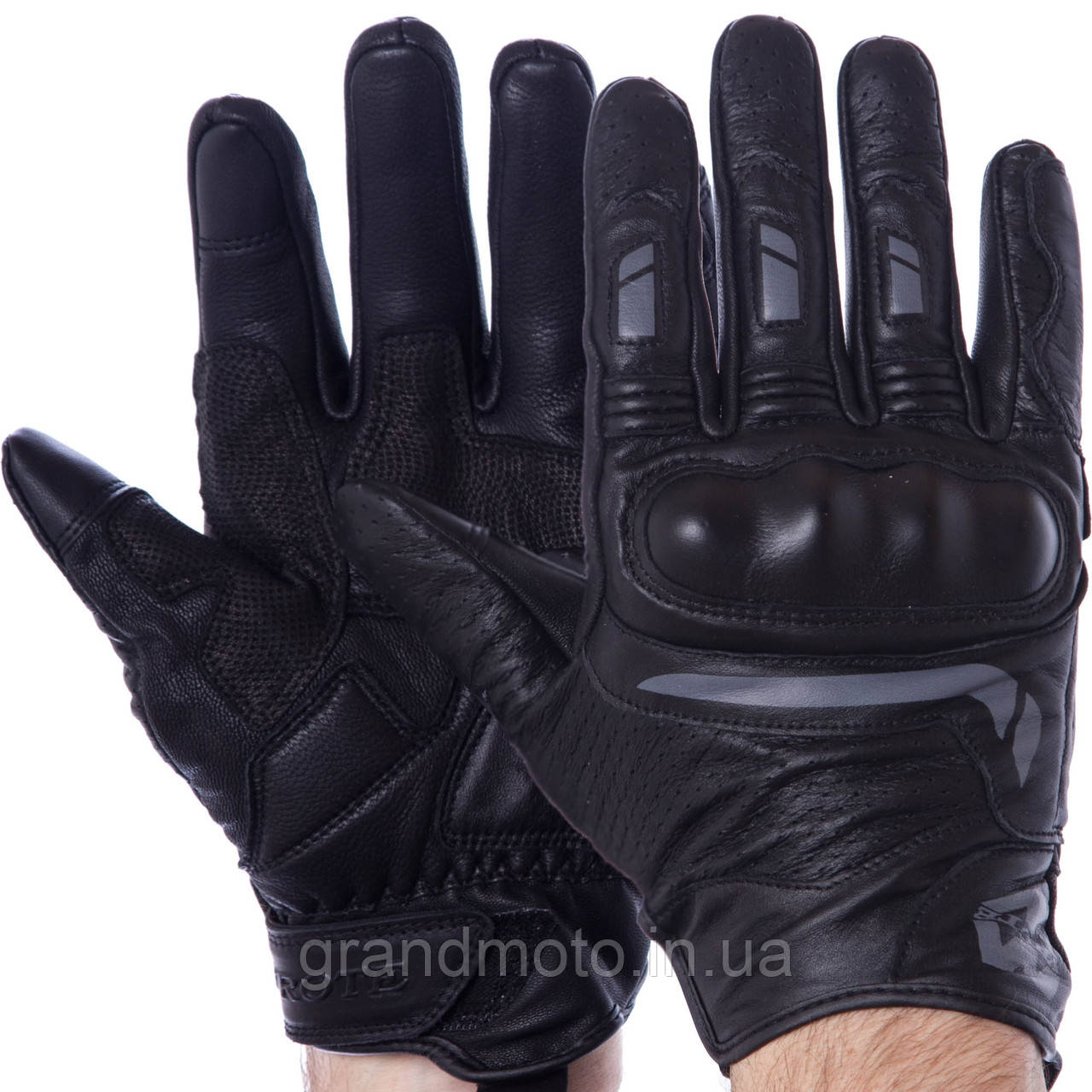 Шкіряні короткі мото рукавички Leather Biker