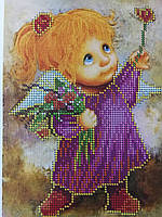 Набор для вышивки бисером Ангел девочка с цветами Д 251
