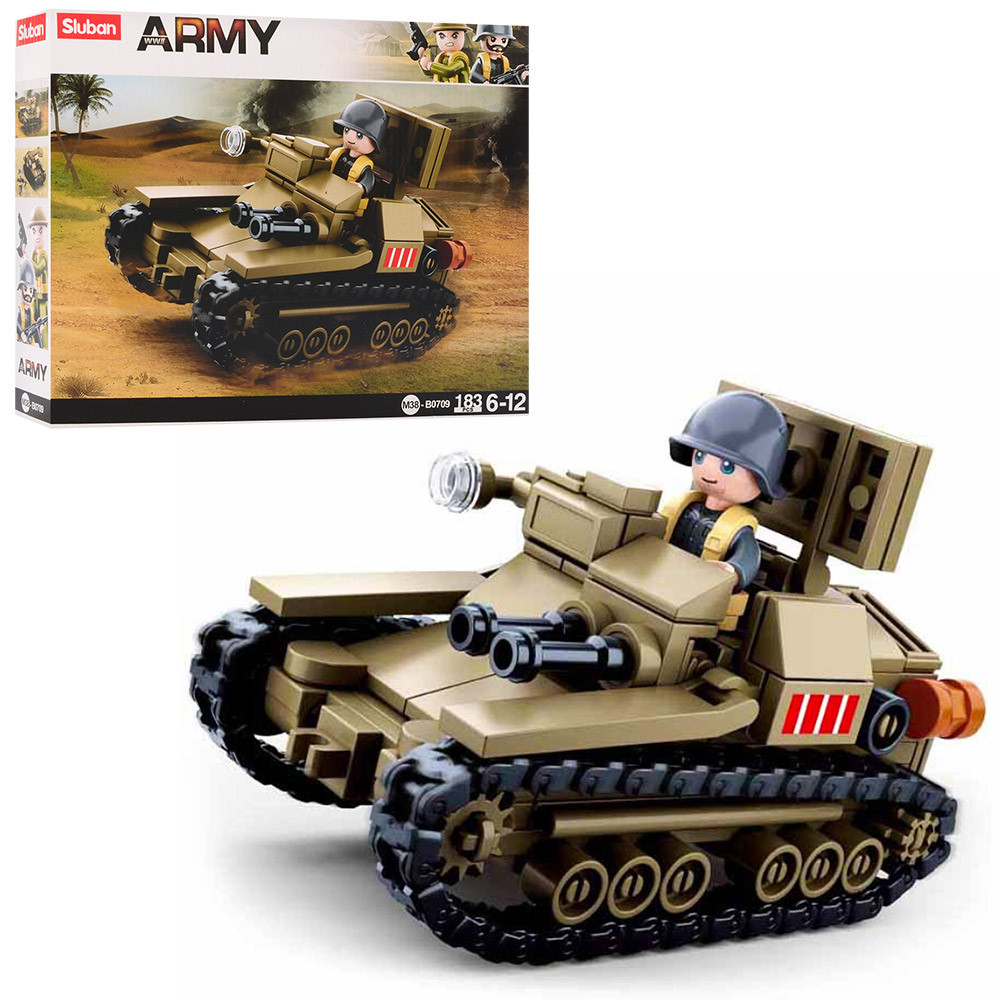 Конструктор військовий, танк 183дет, 24-19-4,5см SLUBAN M38-B0709, фото 1