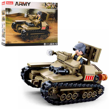 Конструктор військовий, танк 183дет, 24-19-4,5см SLUBAN M38-B0709
