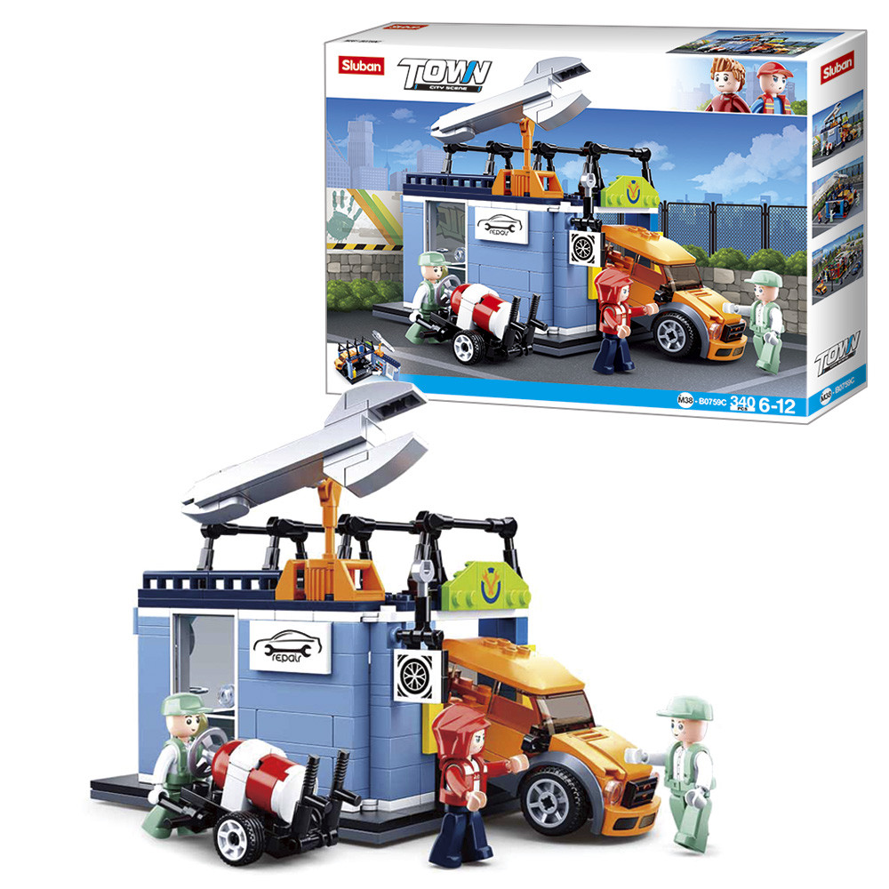 Конструктор "Town": СТО, 340 деталей SLUBAN M38-B0759C, фото 1