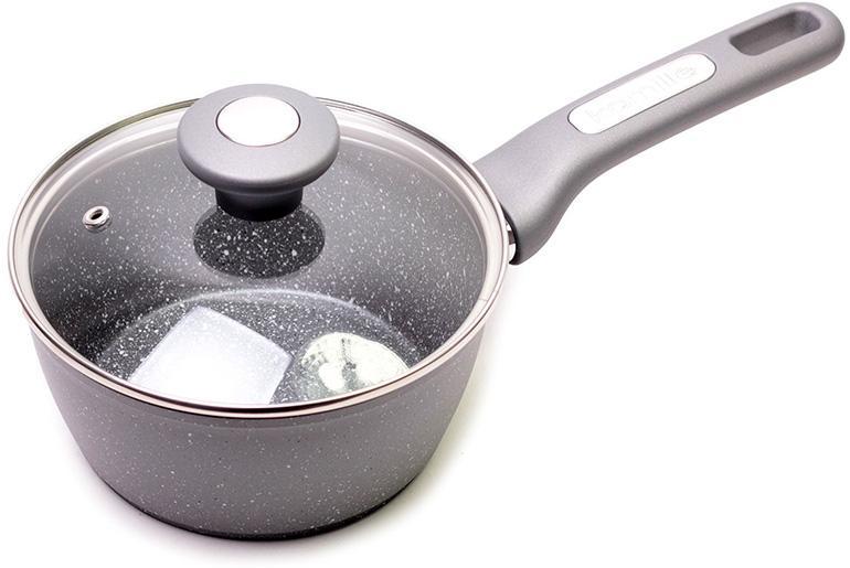 Ківш Kamille Grey Gotland Ø18см greenpharm зі скляною кришкою, фото 1