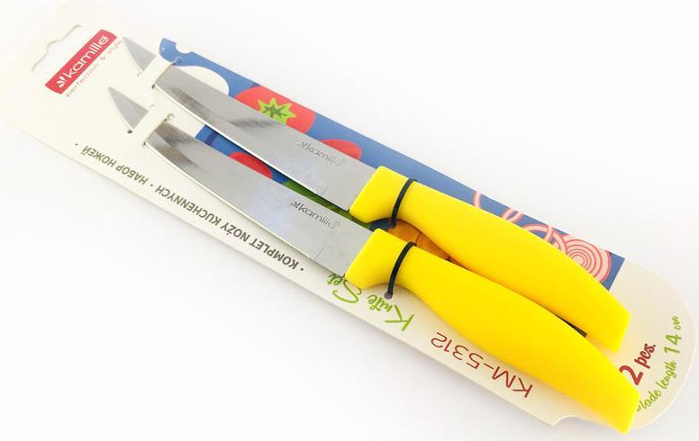 Набір 2 універсальних кухонних ножа Kamille Grakila, 13.5см greenpharm, фото 1